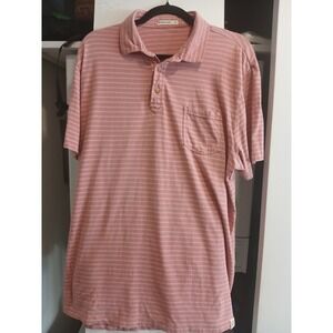 Marine Layer Polo Shirt Mens Size XL Striped Tencel Cotton